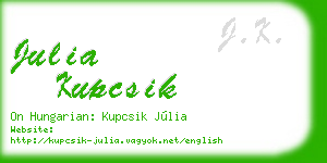 julia kupcsik business card