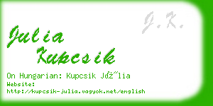 julia kupcsik business card